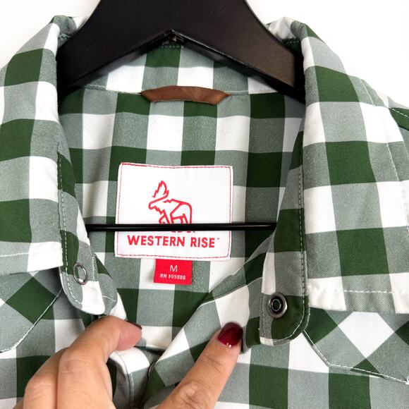 Western Rise Buckhorn Snap Shirt Green Spruce Mens - M - Picture 3 of 7